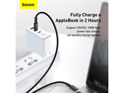 Cabo Baseus Cw-yms 100w Usb-c Para Usb-c Pd Com Power Delivery Pd3.0 E Carregamento Rápido Qc4.0 Para Transmiss?o De Dados