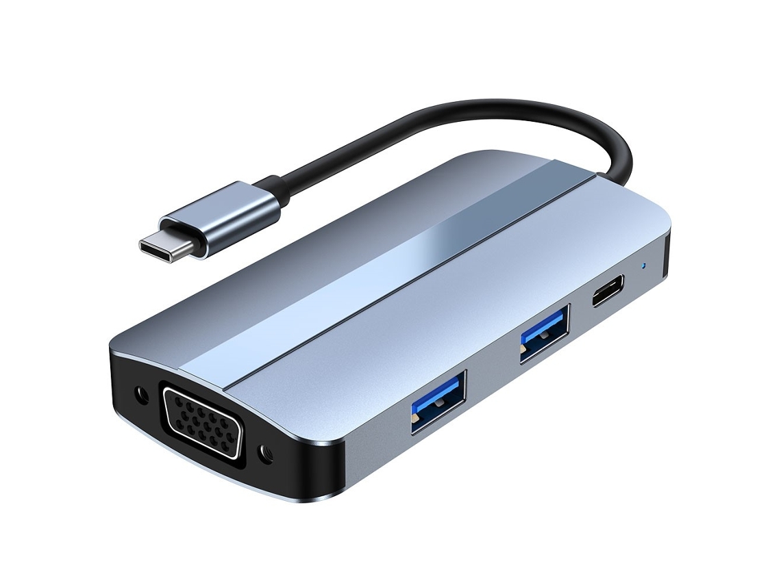 Estação De Encaixe Usb C 7 Em 1 100 W Vga/usb C/usb 3.0 Azul Brilvibera