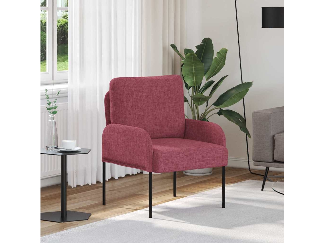 Vidaxl Sofás Com Almofada 55cm Vinho Vermelho Contraplacado