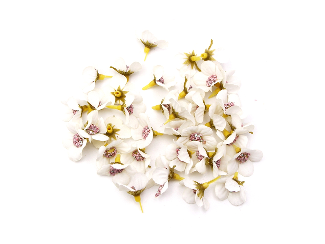 50 peças de cabeças de flores mini seda dália coloridas, artificiais, 2cm LAXISCREED