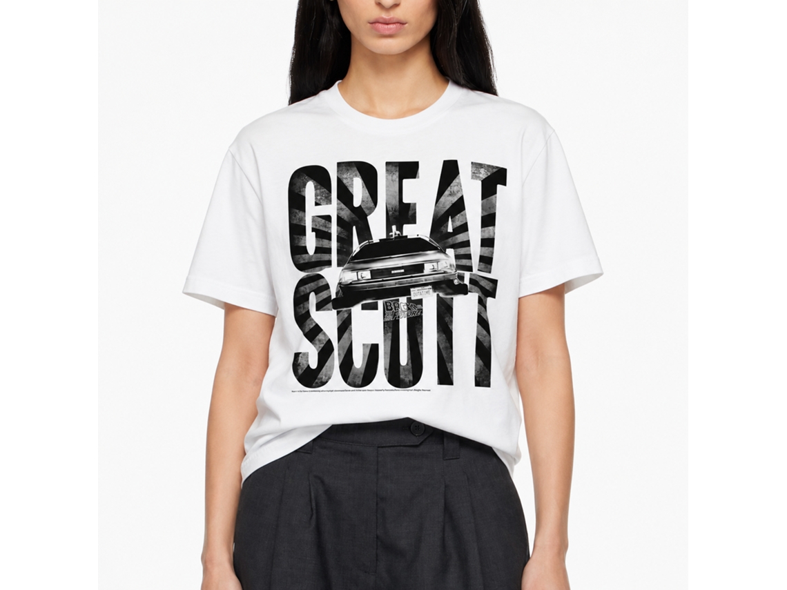 Rockinstone Back To The Future Movie Great Scott White Adult T-shirt Size:m