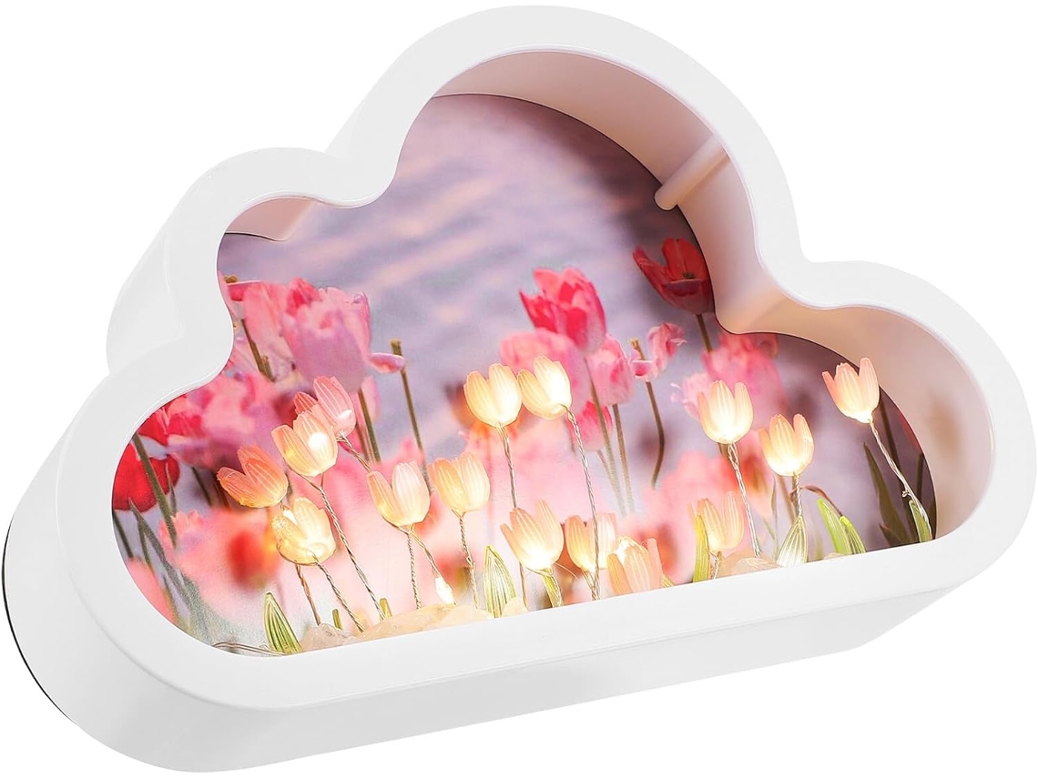 Kit Diy De Luminária Noturna Tulip Cloud Besportble, 20 Peças, Rosa E