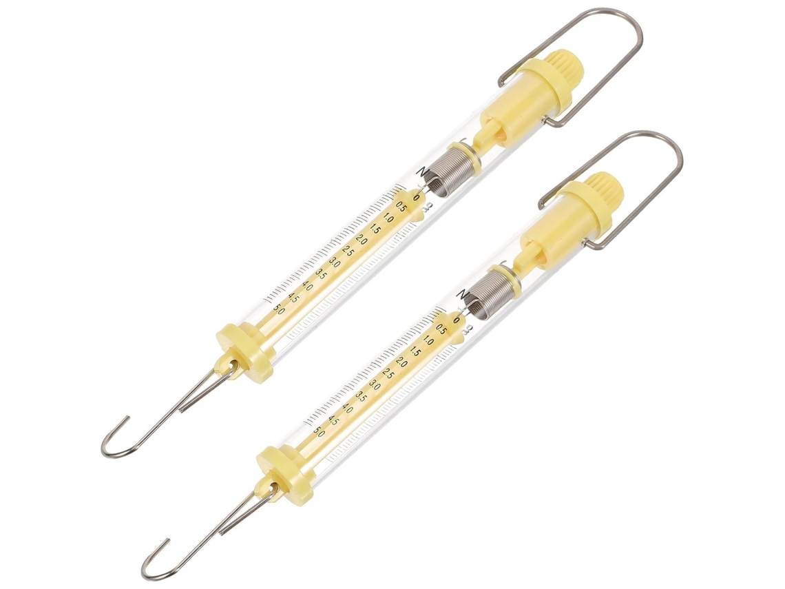 Dinamômetro Cilíndrico De 5 Newtons, 2 Peças, Plástico Amarelo, Cor