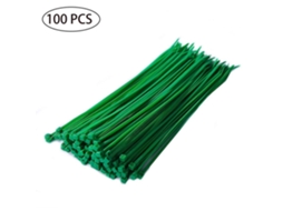 Cintas de Nylon Autoajustáveis de 20,32 Cm, Cabos Multiusos, 100 Unidades, Plástico Forte, Cor Verde