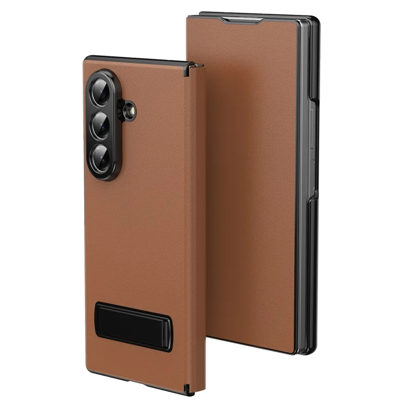 Capa Eifson Para Samsung Galaxy Z Fold7, Flip Magnético Em Pu Pc Com Suporte - Compatível - Marrom