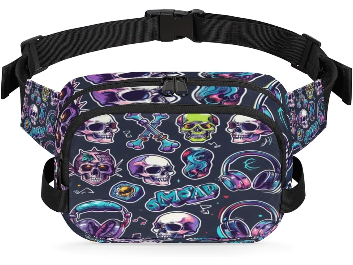 Mochila AQUAFORGE Tropicallife da Couro, estampa Trevo verde