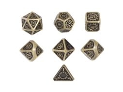 Mali 7pcs Dados Poliedricos de Metal Padrão Engrenagem para Rpg e Jogos de Tabuleiro Tipo 1
