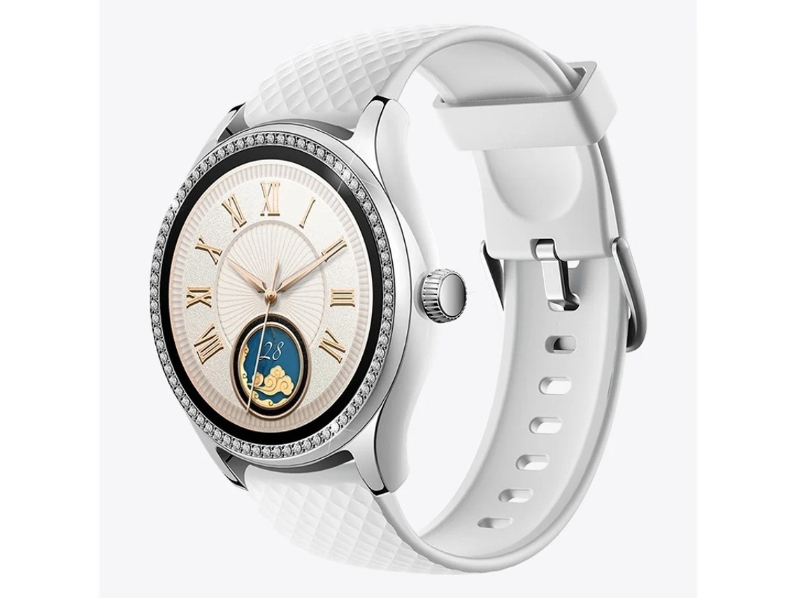 Smartwatch Attend/fazer Chamadas Monitoramento de Saúde 1.38 Polegadas IP68 À Prova Dágua Para Iphone Android Prata Bestvite