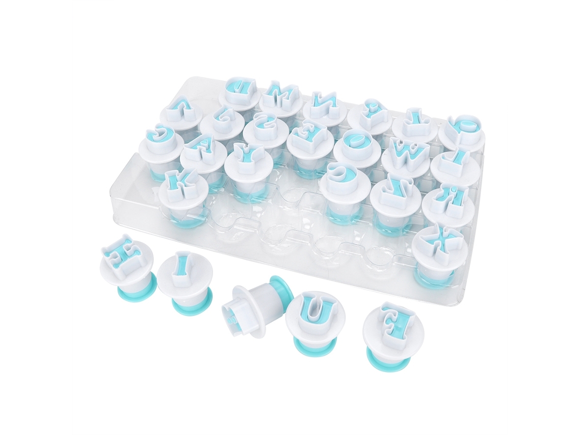 26pcs Moldes De Hornear Galletas En Forma De Letras Mayúsculas Para Diy Biscuit Fondant Cutter