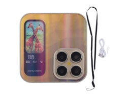 Mali telefone Celular Flip Pequeno com Tela 2.4 Polegadas Botões Grandes Rádio Fm 32mb Ram Ouro Presente de Aniversário