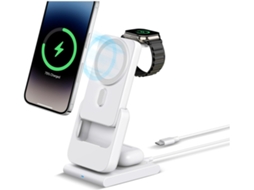 Estação De Carregamento 3 Em 1 Da Apple, Banco De Energia Removível De 10.000 Mah, Dobrável Branco SUNNY SPACES