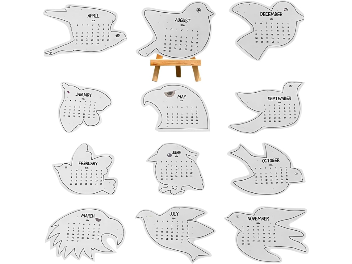 Calendário De Mesa 2026| Planejador Em Formato De Pássaro– Familiar De 12 Meses– Para Homens E Mulheres–