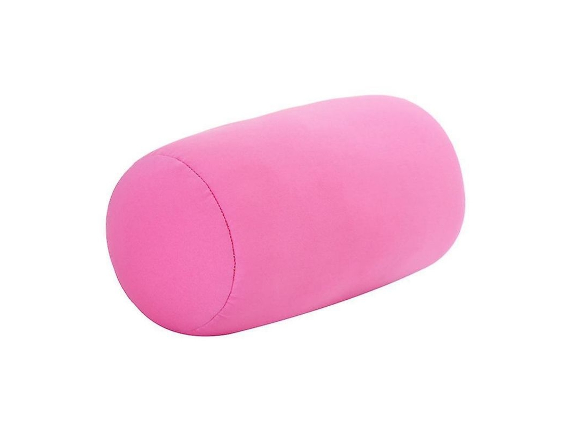 Almofada Cilíndrica De Partículas De Espuma De Cor Sólida Suave E Confortável Gzb 30x16cm Rosa