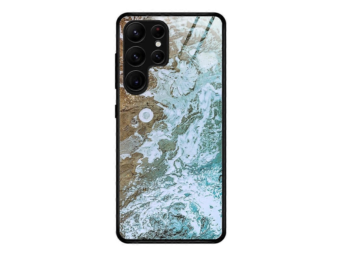 Capa De Celular De Vidro Com Padrão De Mármore Para Samsung Galaxy S23 Ultra 5g