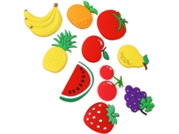 Ímãs De Geladeira Em Formato Frutas, 10 Peças, De Borracha E Magnéticos, Diversos Estilos