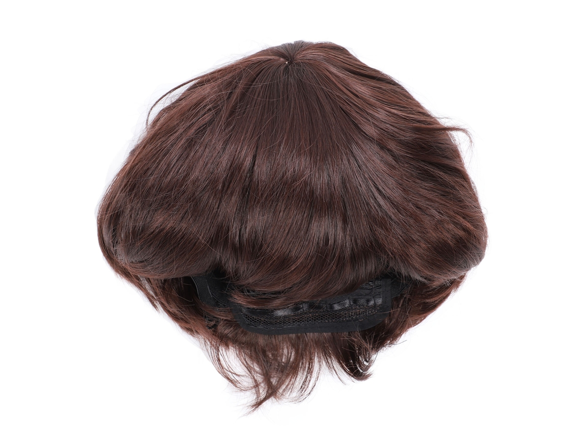 Peruca Masculina De Cabelo Curto Castanho Escuro Moderna Realista Para Festas E Uso Diário