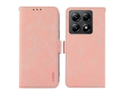Capa De Celular Abeel Em Couro Fosco Com Proteção Rfid E Sistema Magnético Para Xiaomi 14t Pro