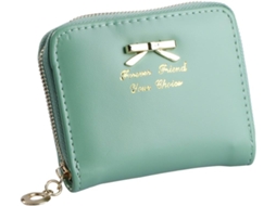 Porta-moedas Em Pele Pu Com Laço - Mini Carteira Feminina Elegante