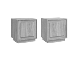 Bedside Cabinet, Bedside Cabinets Vidaxl Cinzeto Madeira Processada (n/a)