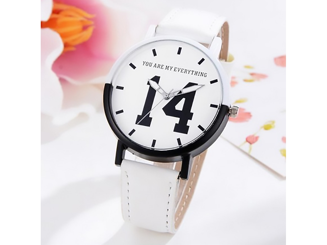 Relógio de pulso esportivo analógico de quartzo casual Gaiety Fashion (branco)