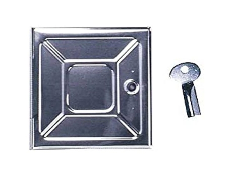 Chave Da Porta Da Lareira OTB Zn 18 5 X 26 5 Cm Chapa Impressa Acabamento Galvanizado Fecho com Chave