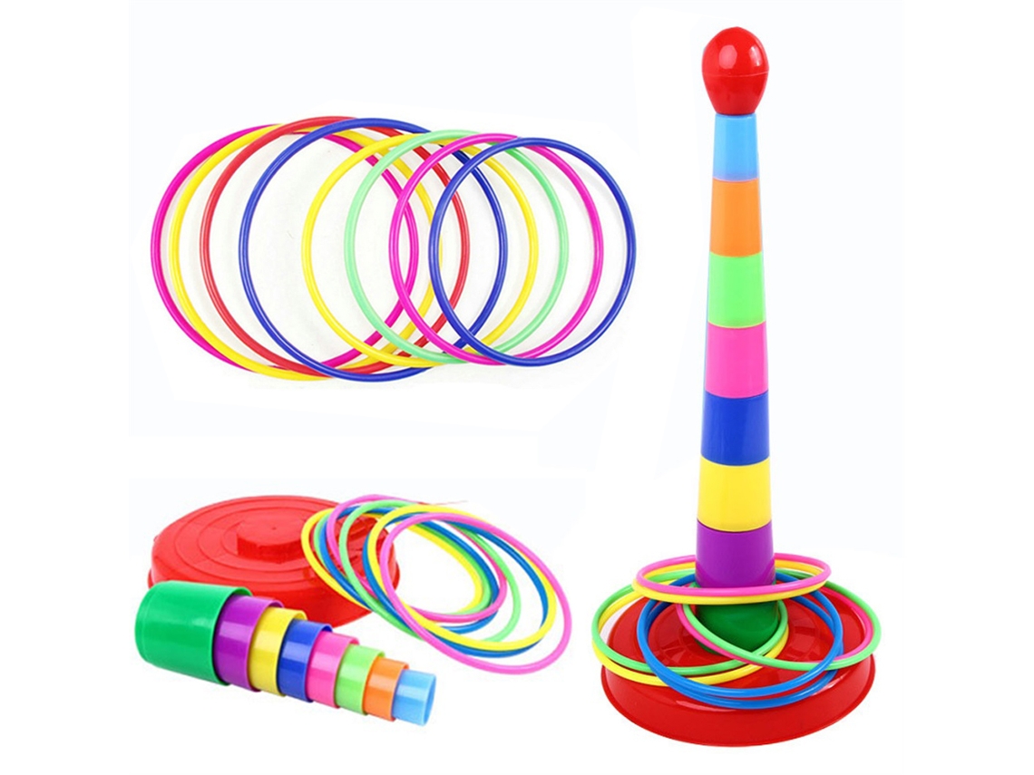Jogo de arremesso de argolas e empilhamento de copos WalshLXq, brinquedos interativos para atividades ao ar livre.