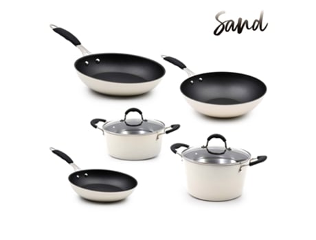 Trem De Cozinha Indução De 5 Peças De Areia Celar