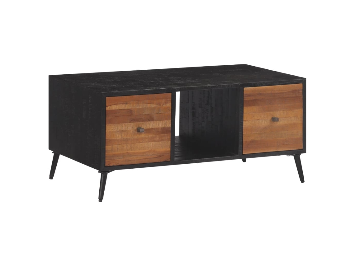 Vidaxl Mesa De Centro 90x50x41 Cm Teca Recuperada Maciça