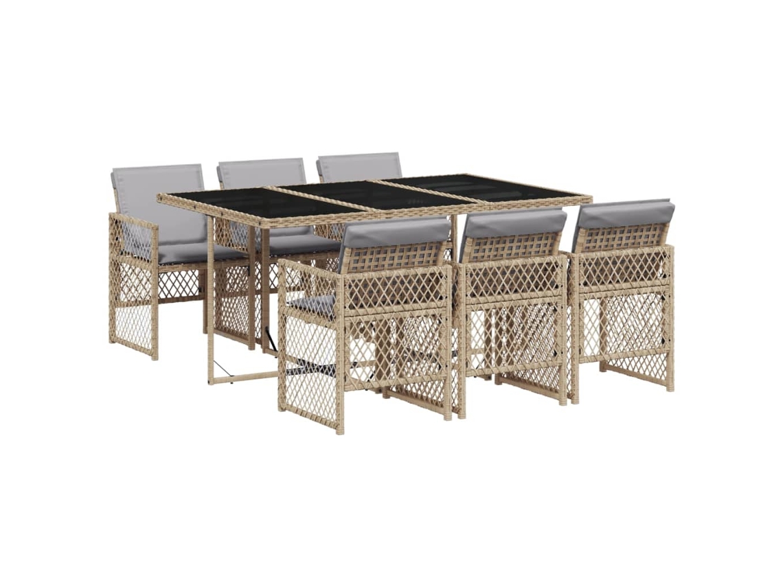 Garden Dining Set, Garden Dining Sets Vidaxl Bege Rattan / Vime (n/a)