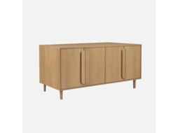 Aparador Vintage Efeito Madeira Em 4 Portas, 150cm, Carvalho Sweeek