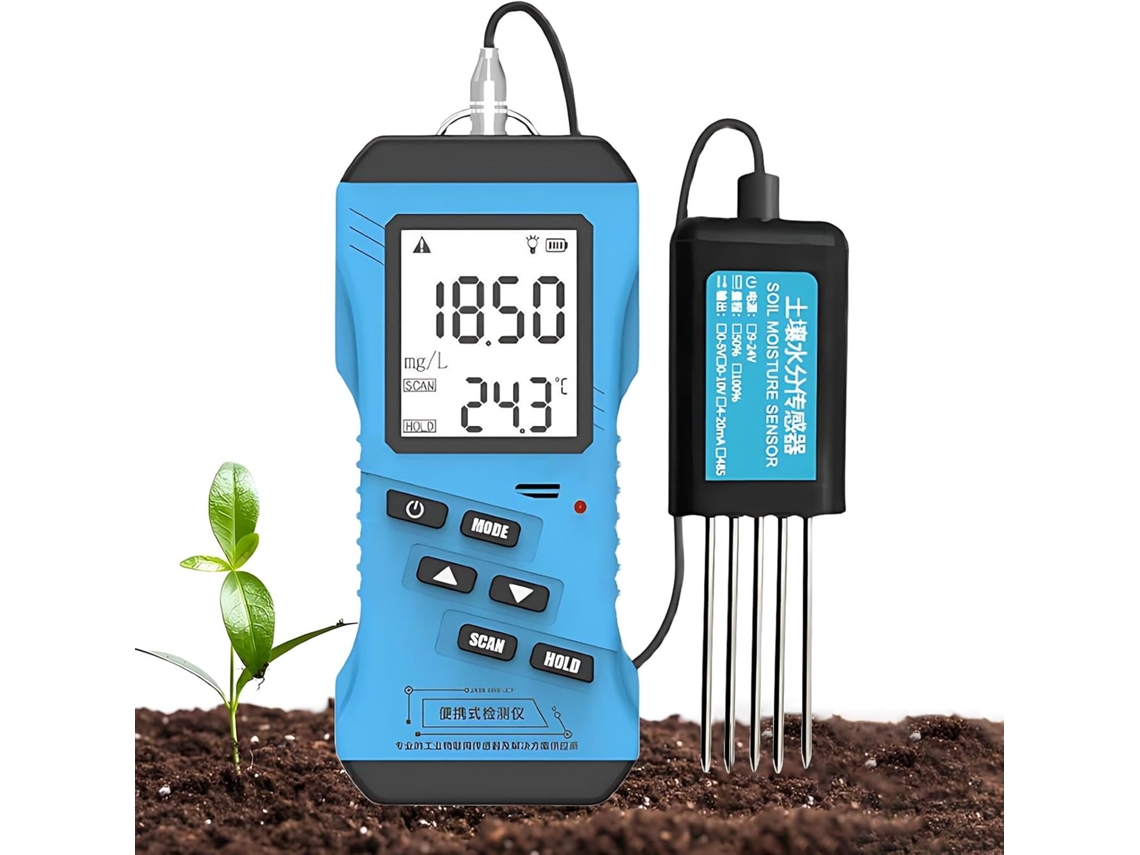 Kit De Teste Solo Digital 7em 1, Medidor Multifuncional Detecção Ph Npk Umidade Temperatura Ec, Ferramenta
