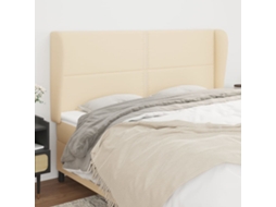 Cabecero con Alas de Tela 183x23x118/128 Cm Crema