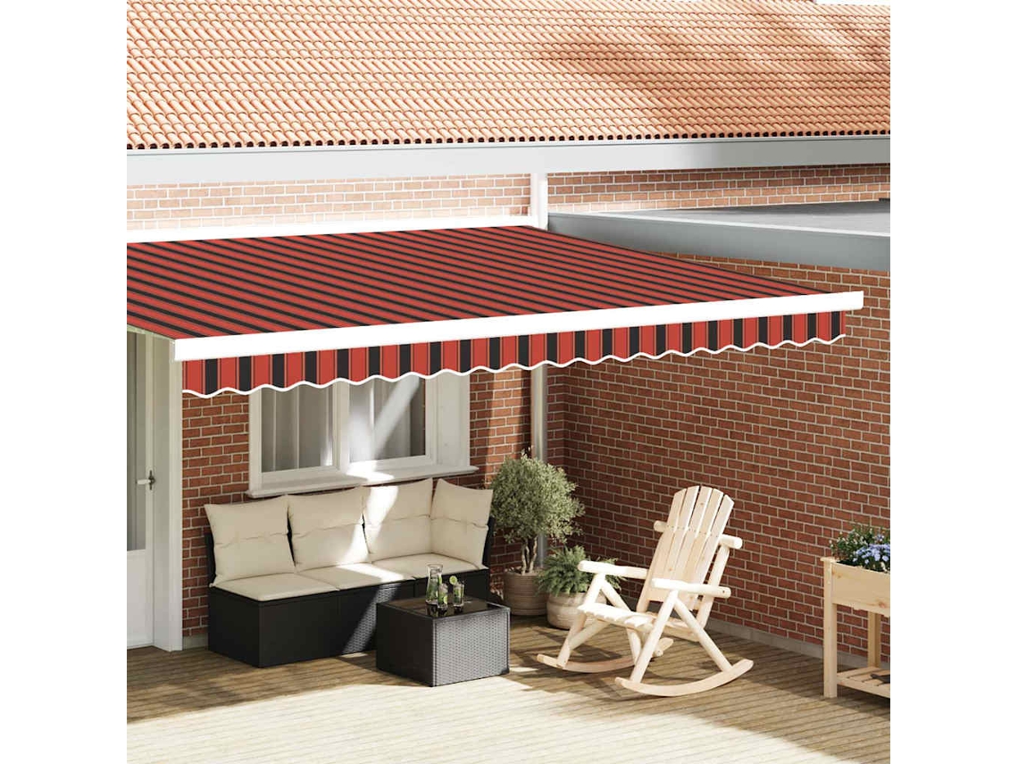Vidaxl Substituição De Valance De Toldo Laranja E Preto 430 X 20 Cm