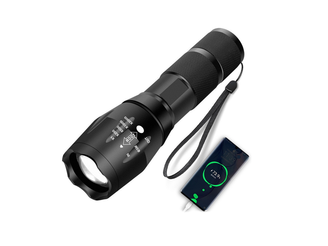 2026 lanterna Led Recargável Usb para Exterior, Luz Potente Impermeável para Camping, Pesca Noturna e Trekking