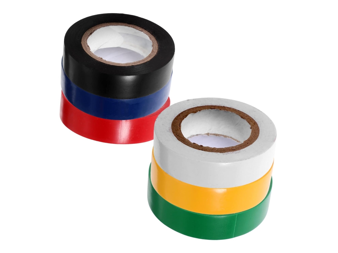 Fita Isolante De Pvc Magiclulu 6-rolos Elétrica Profissional Para Enrolamento Cabos Melhorias Residenciais