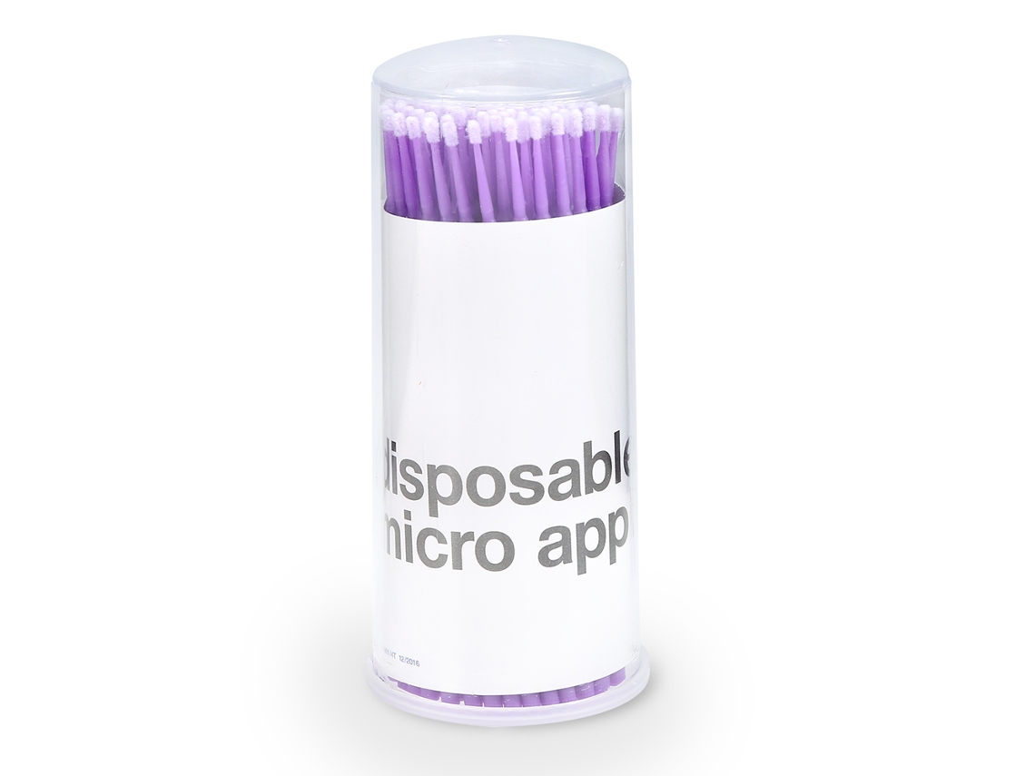 100pcs/box Pincel Descartável Micro Para Cílios Extensos Limpador De Máscara Pequeno Roxo