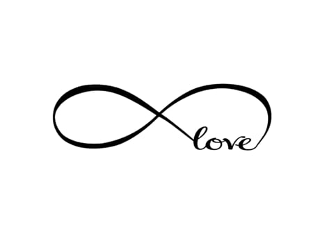 Autocolante Decorativo Símbolo Infinito E Palavra Amor Aiailikill