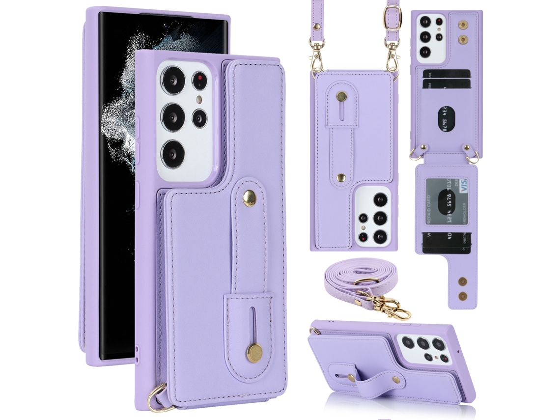 Qd - Capas De Cartão Multifuncionais Para Smartphone Samsung S23u Com Cordão, Capa Tipo Carteira De Luxo Compatível Com Iphone 15 E Iphone 14 Pro Max