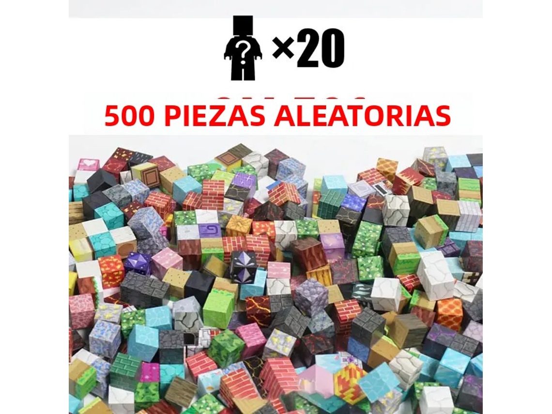 Conjunto de Mini Blocos de Construção Magnéticos , Brinquedo Educativo de Construção Diy para Crianças MDUG (500 Peças e 20 Bonecos)