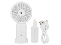 Ventilador Portátil Usb Recarregável com Spray 12ml Branco