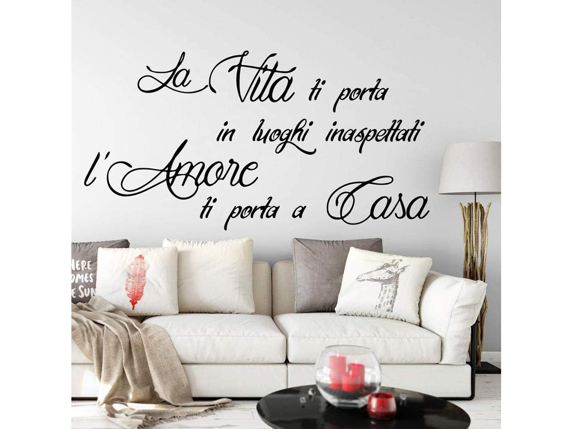 Adesivos de parede com frases inspiradoras para sala de estar, quarto e casa. Tamanho: 86x60cm.