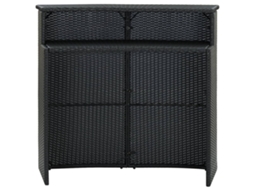 Mesa de bar para jardim 120x55x110 cm de vime preto HARLANV1