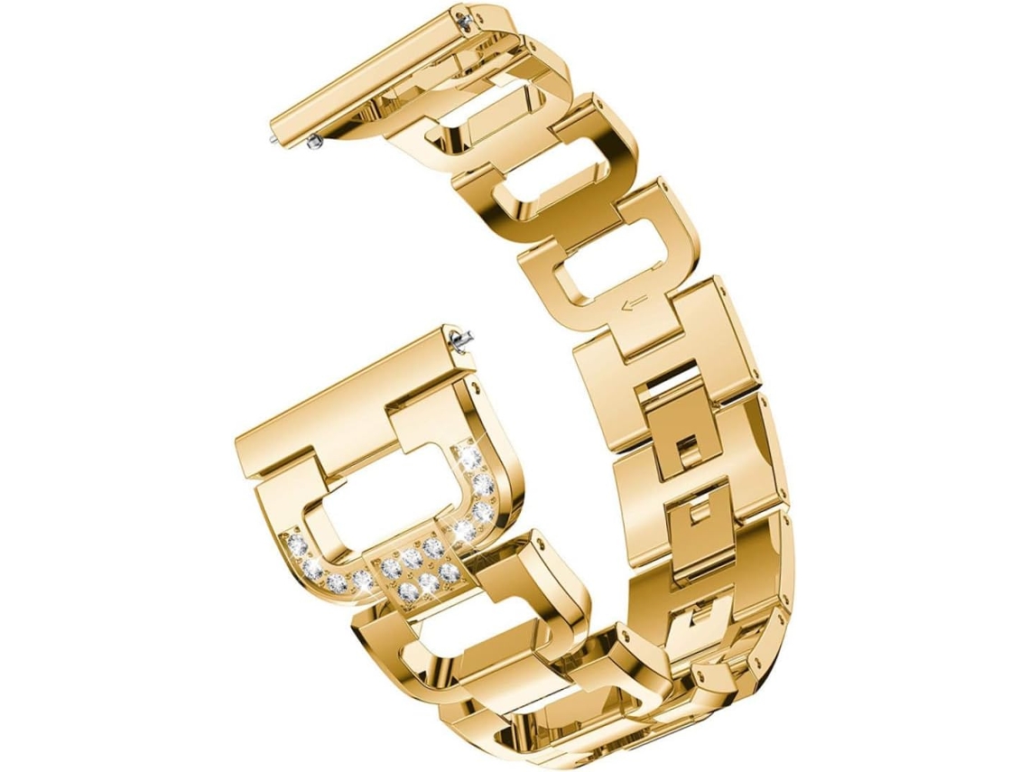 Pulseira De Aço Inoxidável Para Smartwatch, Formato D Com Strass,