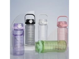 Garrafa de Água Esportiva 1500ml com Copo de Palito Portátil À Prova de Vazamento para Fitness com S/MARCA