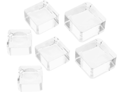 Conjunto De 6 Bases Quadradas Vidro Transparente, Suporte De Exibição Quadrado Vidro, Suportes De Exibição Esféricos