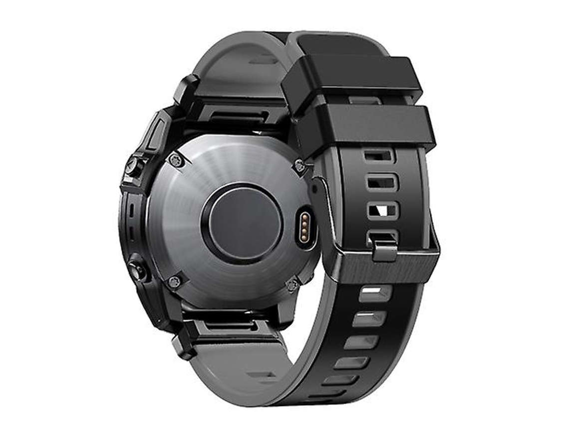 Bracelete para Garmin Fenix 7X 26Mm Pulseira de Relógio de Silicone de Liberação Rápida de Duas Cores em Tecido Liso Preto Cinza VENISYMLIS
