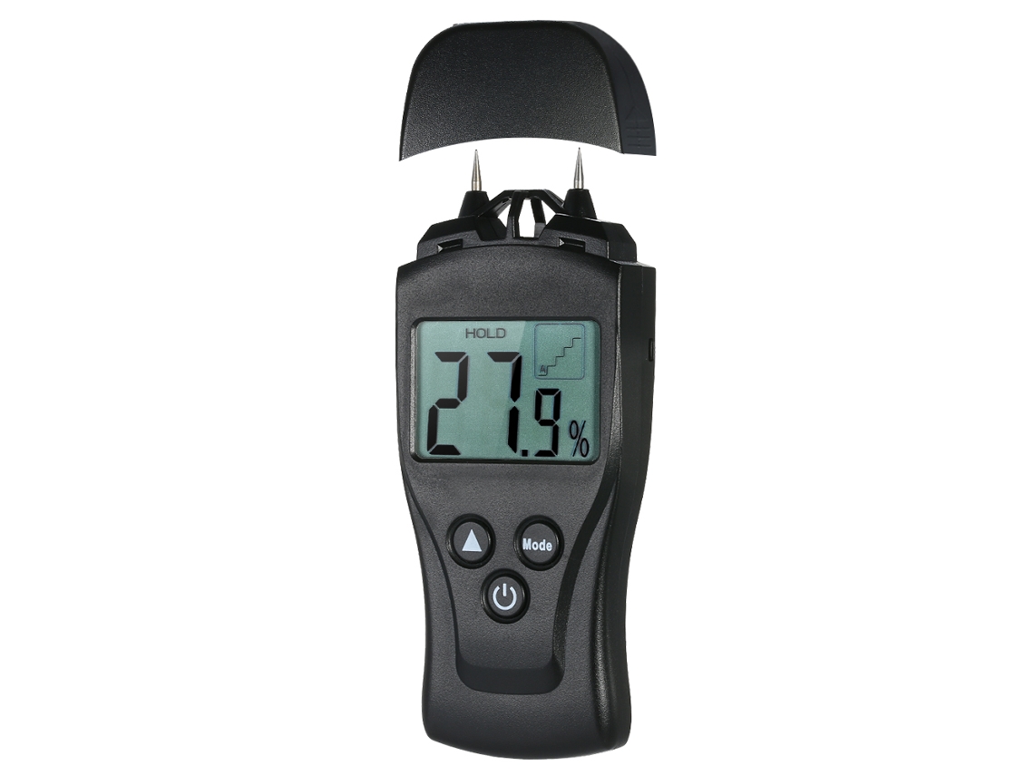 Medidor de umidade digital LCD para madeira, parede, concreto e plantas, com sonda de 2 pinos 0-54% | S/MARCA