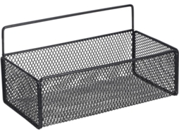 Prateleira De Armazenamento De Parede Em Metal Preto 27 15 14 X Cm Cesta De Cozinha Suspensa,