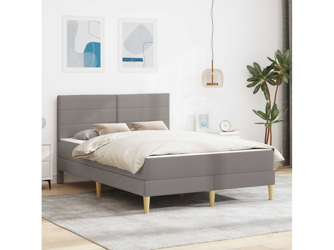 Vidaxl Estrutura Da Cama 140 X 200 Cm Cinzento-acastanhado