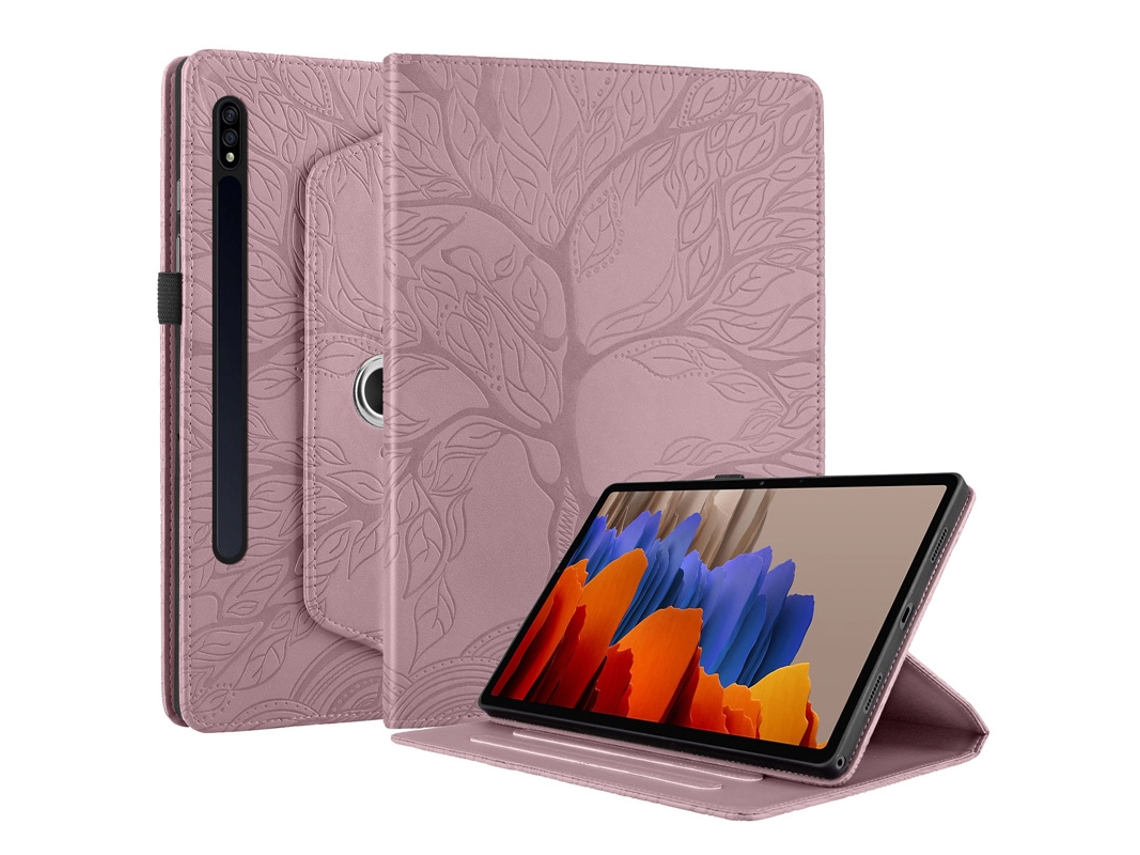Capa De Pu Elástica Para Samsung Tab S8 Plus 12.4" 2022 Rosa-dourado Hexinyigjly